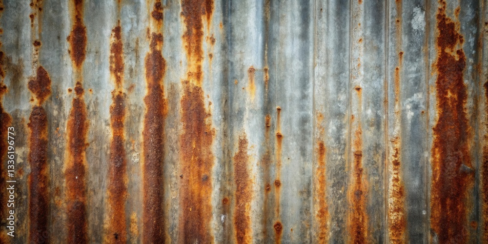 Textured Rusted Metal Sheet Background A Detailed Image Showing Vertical Lines of Corrosion and Oxidation on a Corrugated Surface Textured Rusted Metal Sheet Background A Detailed Image Showing Vertical Lines of Corrosion and Oxidation on a Corrugated Surface