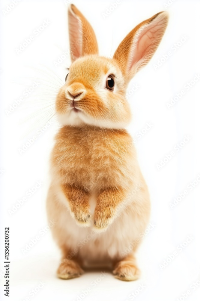 Fototapeta premium Cute Little rabbit on white background
