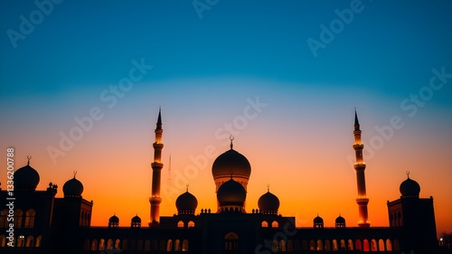 Wallpaper Mural Ramadan Kareem mosque silhouette background Torontodigital.ca