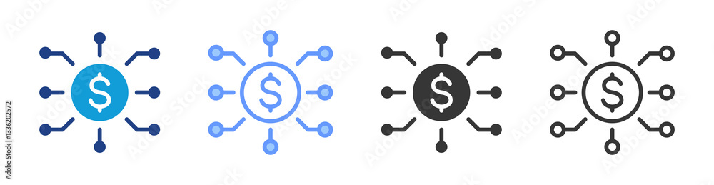 Hedge Fund icon set multiple style collection Hedge Fund icon set multiple style collection
