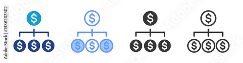 Derivate icon set multiple style collection