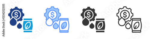 Commodities icon set multiple style collection