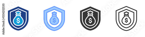 Capital Preservation icon set multiple style collection