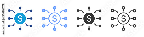 Hedge Fund icon set multiple style collection