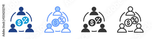 Mutual Fund icon set multiple style collection