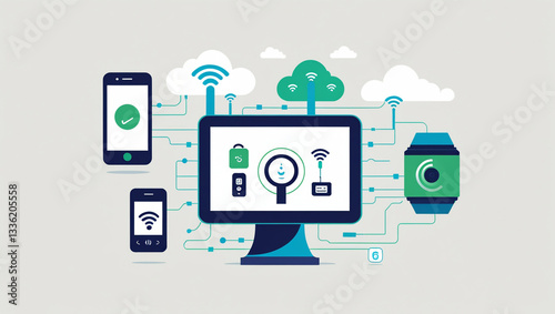 Wallpaper Mural "Flat Minimalist Phoenix Artwork - Iconic Bird Illustration" Torontodigital.ca