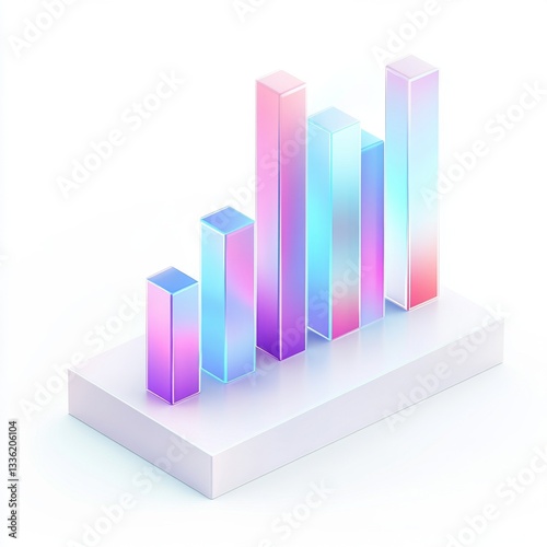 Free Download Modern 3D Icon of Financial Progress with Colorful Bar Graph Design - GFXLoad
