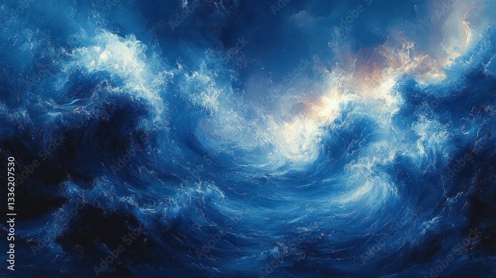 Abstract turbulent seascape with stormy clouds Abstract turbulent seascape with stormy clouds