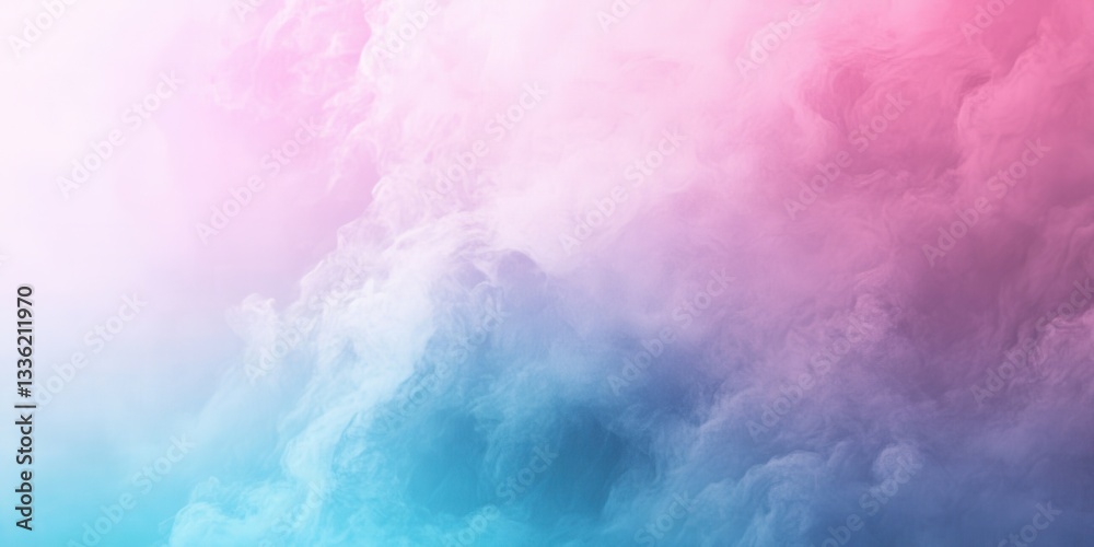 Obraz premium Cloudscape: A surreal scene of clouds painted with pastel hues creating an ethereal atmosphere. Evoking tranquility, peace, and the wonders of nature.