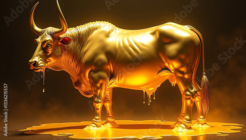 The golden calf melting into liquid gold as punishment