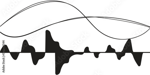 A striking graphic showcasing an abstract audio waveform.