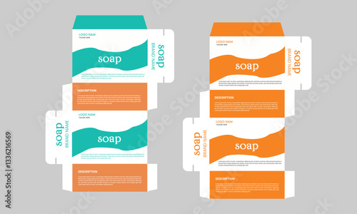 Packaging design, natural concept soap box design template package,