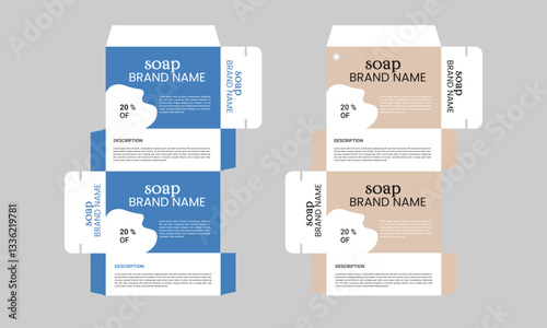 Packaging design  natural concept soap box design template package,