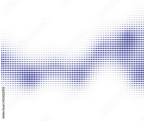 blue dot wave and white background