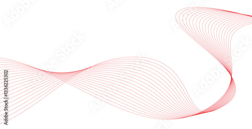 red line wave and abstract white background