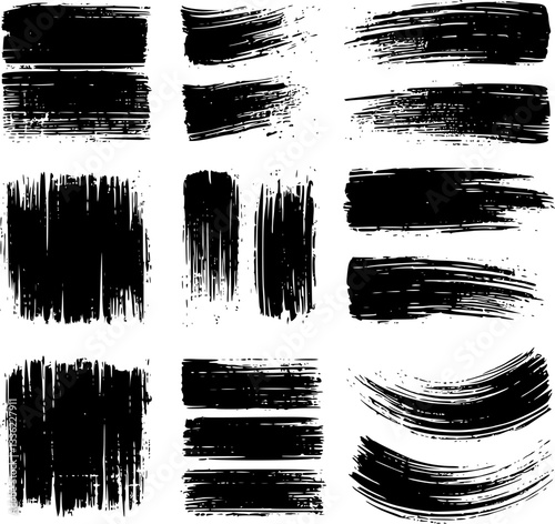 paint brush strokes on transparent background, isolated, extracted, vector, eps file