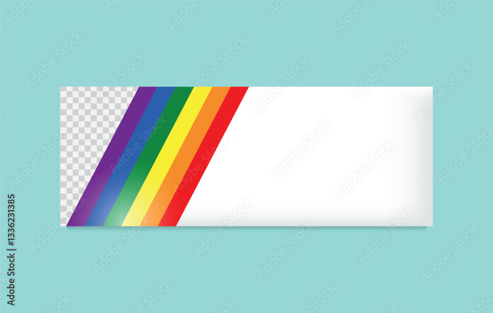 Obraz premium LGBT Pride Flag Banner. Colorful Rainbow Background for Equality and Love. For web design, flyers, leaflets, postcards. Editable image.