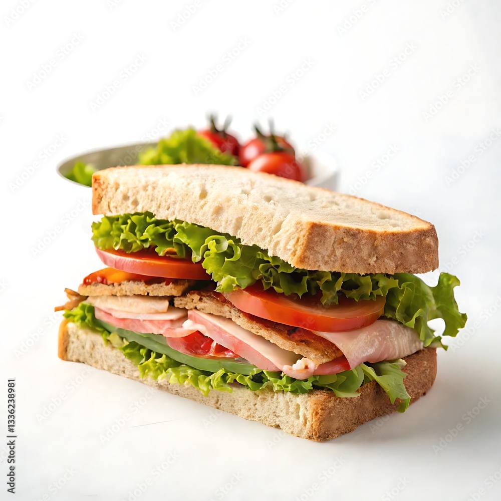 sandwich with ham and vegetables sandwich with ham and vegetables