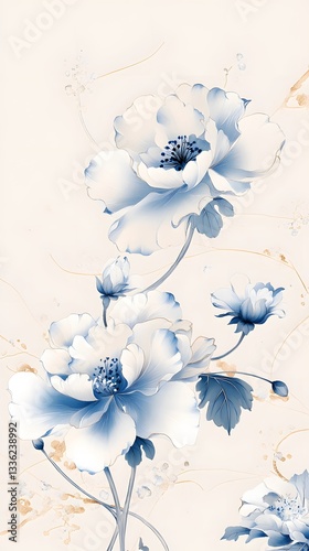 Chinese illustration flowers