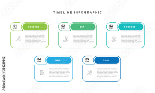 5 step column infographic template 
