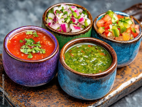 Delicious Guacamole and Salsa Bowls with Fresh Ingredients