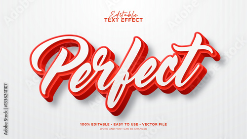 Editable perfect 3d text effect, red text style effect