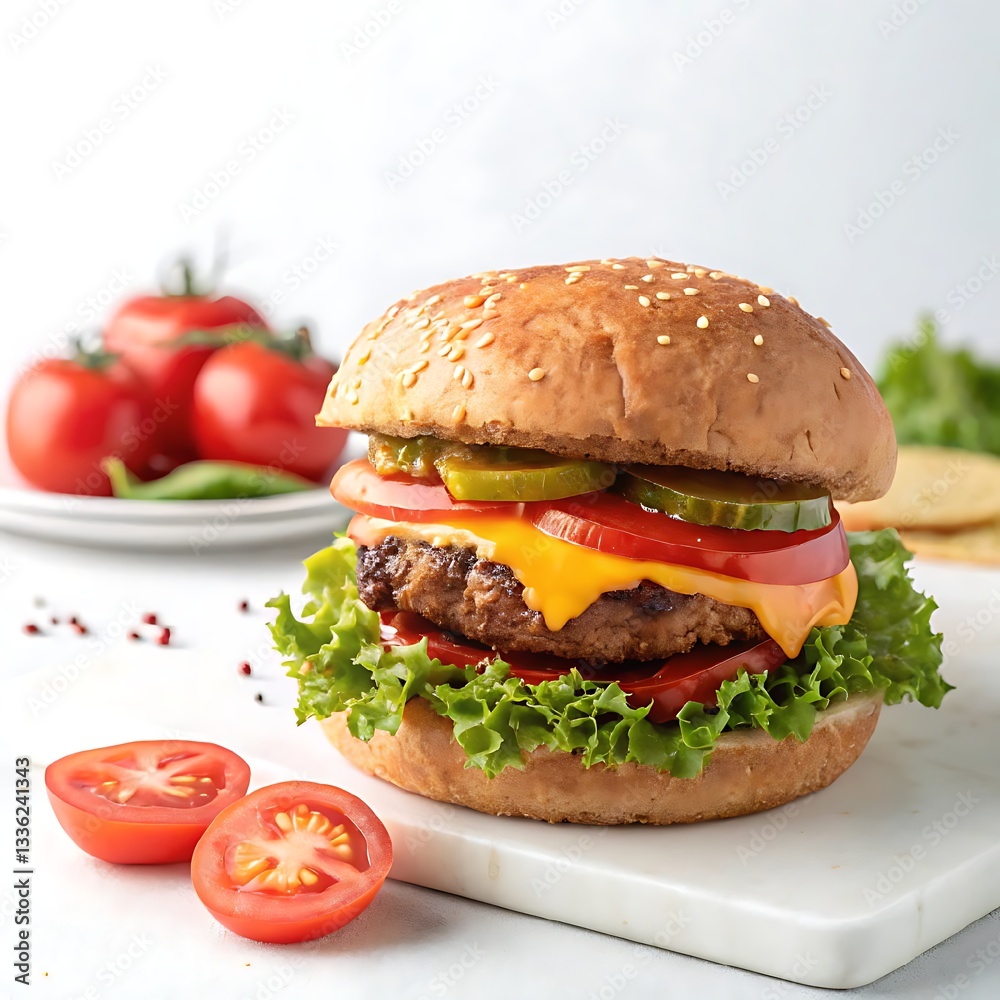 hamburger on a white background hamburger on a white background