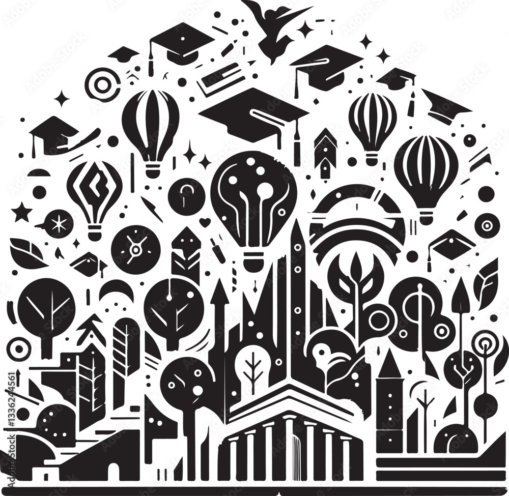 Obraz premium Graduation Celebration silhouette design vector