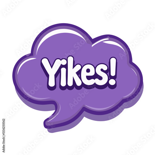 Colorful illustration of a speech bubble with the word "Yikes!" representing surprise and emotion
