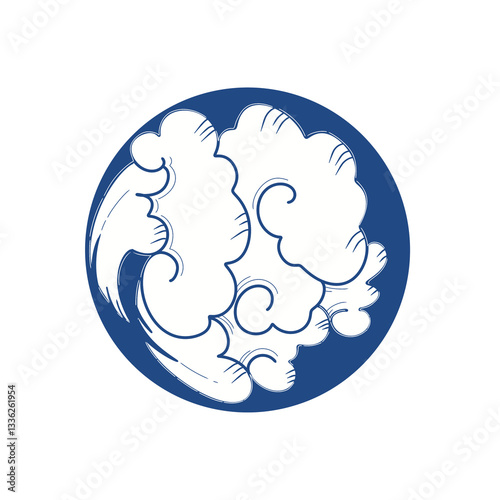 Wind weather and environment natural icon, wind isolated on blue background 