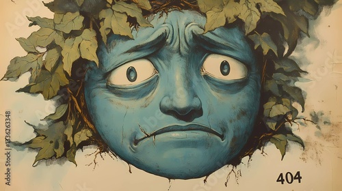 Error 404 message displayed on a futuristic digital screen, symbolizing website malfunction and online connectivity issues in modern comic book style.