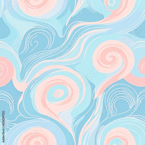 Wallpaper Mural Abstract Swirls: Pastel Blue and Pink Marble Texture Torontodigital.ca