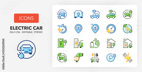 Electric car in colors