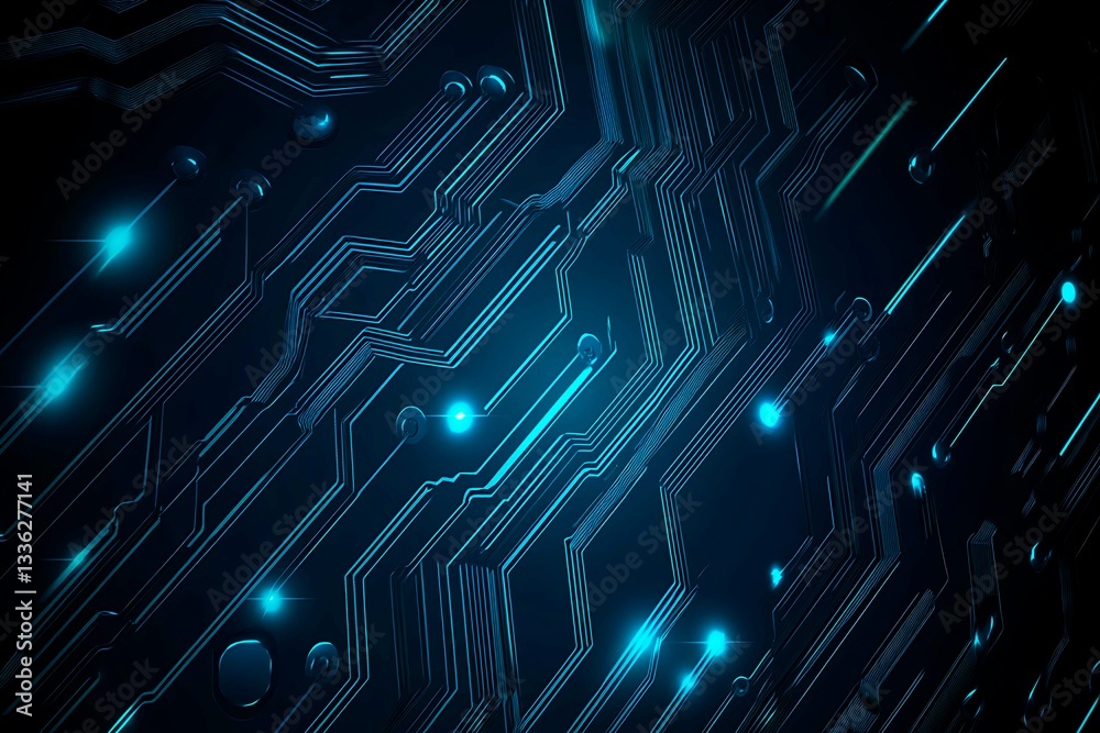 Abstract close-up of a glowing blue digital circuit board, showcasing intricate connections and technological design on a black background.
Abstract close-up of a glowing blue digital circuit board, showcasing intricate connections and technological design on a black background.