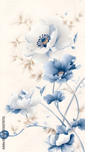 Chinese illustration flowers