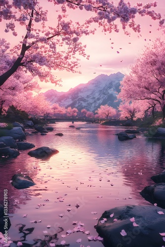 Pink cherry blossoms