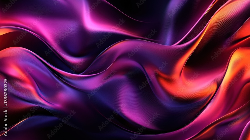 Fototapeta premium Colorful Flowing Fabric Abstract with Smooth Waves and Textures