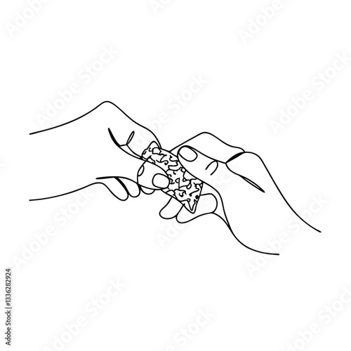 Hands Rolling a Marijuana Joint Cannabis, Drug Use, Line Art