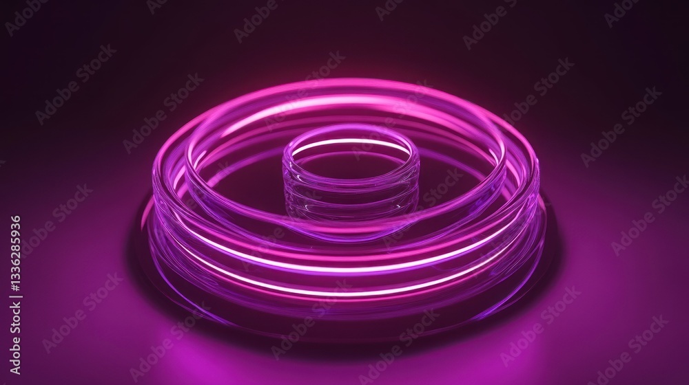 Purple illuminated rings glowing with multiple layers of light Purple illuminated rings glowing with multiple layers of light