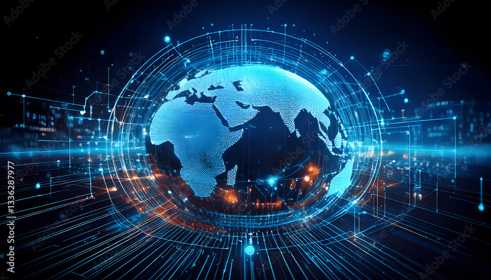 Obraz premium Digital transformation conceptual for next generation technology era