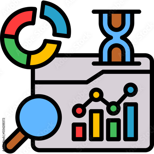 Predictive Chart lineal color icon