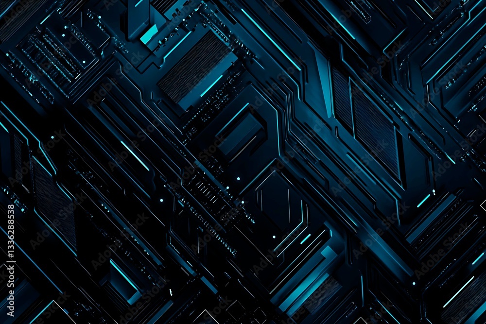 Abstract close-up of a glowing blue digital circuit board, showcasing intricate connections and technological design on a black background.
Abstract close-up of a glowing blue digital circuit board, showcasing intricate connections and technological design on a black background.