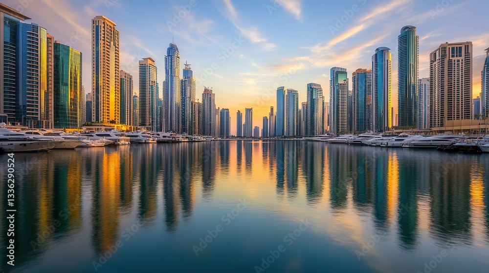 Fototapeta premium Modern Office in Evening Glow 