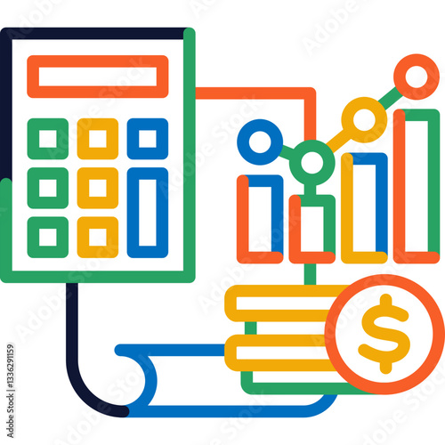Calculate playful lined icon