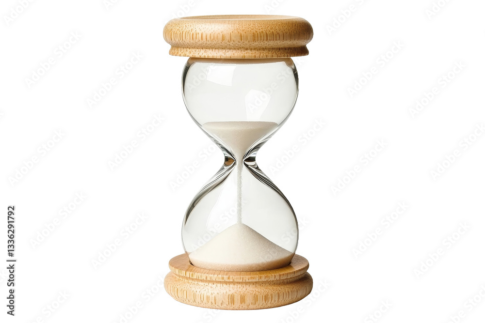 Naklejka premium [Transparent Background PNG]Elegant Wooden Hourglass Representing Time
