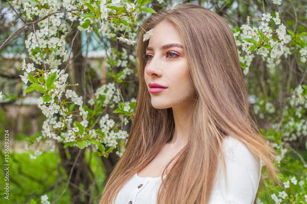 Pretty woman outdoors. Portrait of young beauty model Pretty woman outdoors. Portrait of young beauty model