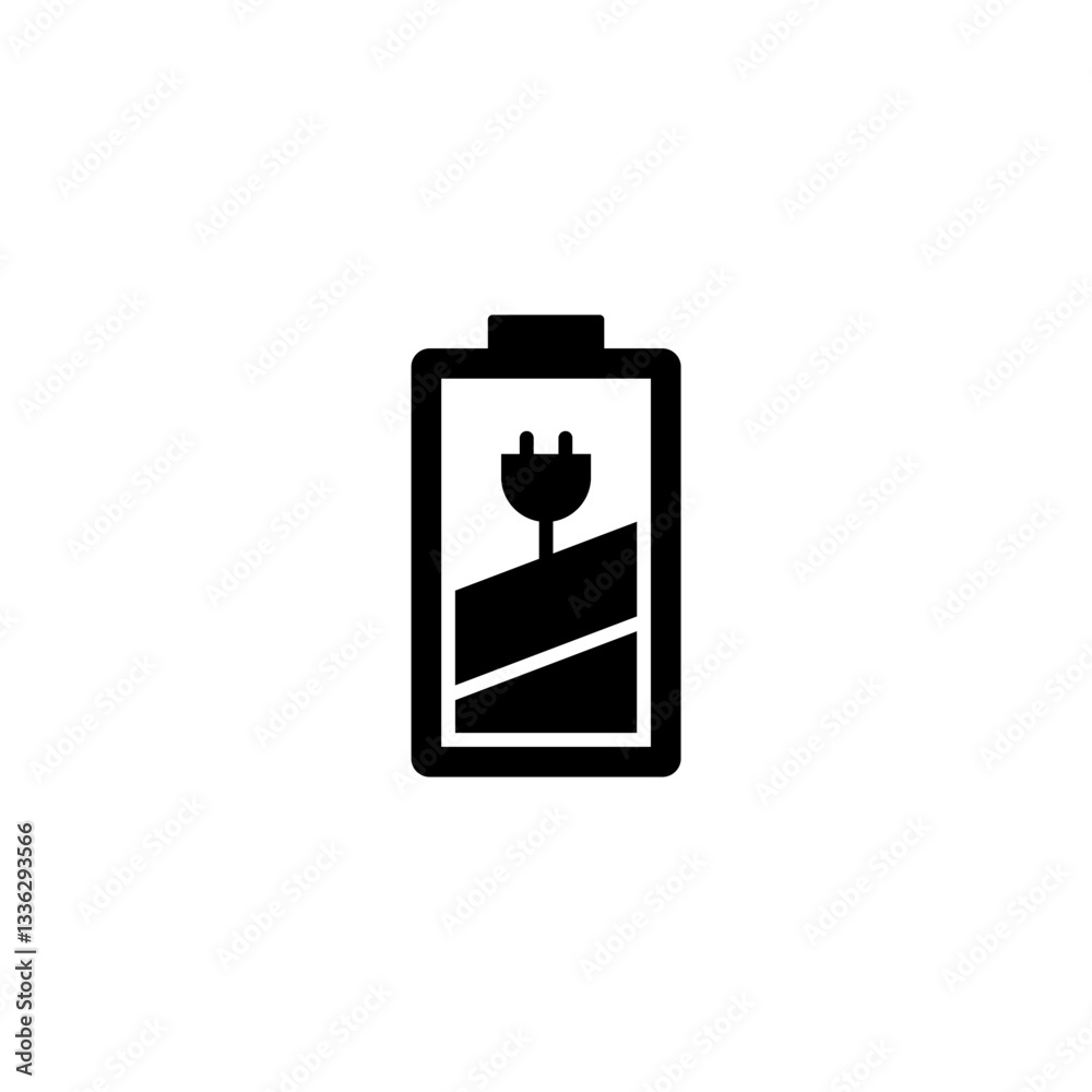 Battery charge flat vector icon. Accumulator vector sign Battery charge flat vector icon. Accumulator vector sign
