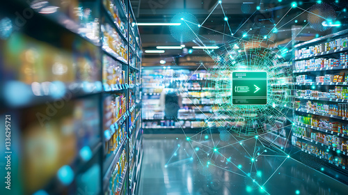 Wallpaper Mural Smart retail technology revolutionizes shopping experience in modern grocery store enhancing customer interaction and efficiency Torontodigital.ca