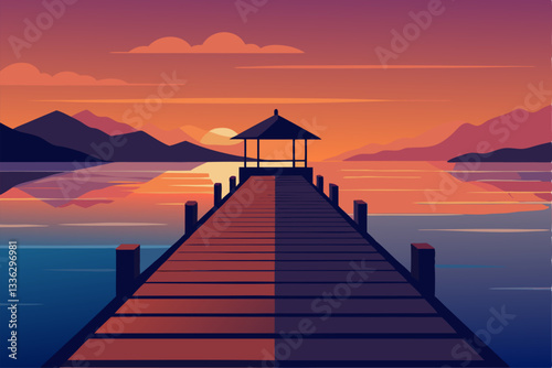 sunset over the sea