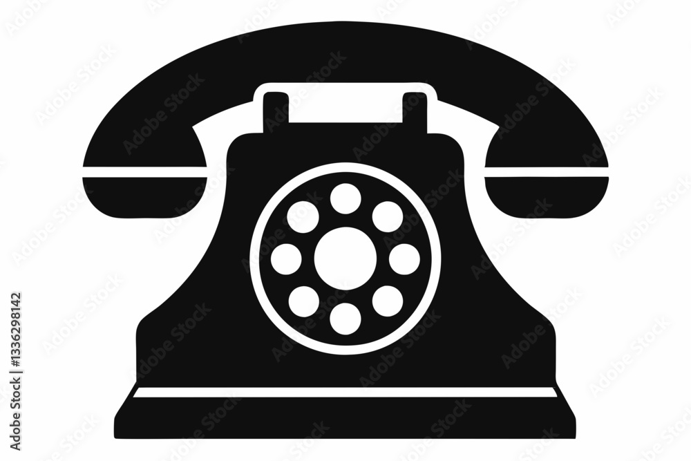 dial telephone icon line art silhouette vector illustration dial telephone icon line art silhouette vector illustration
